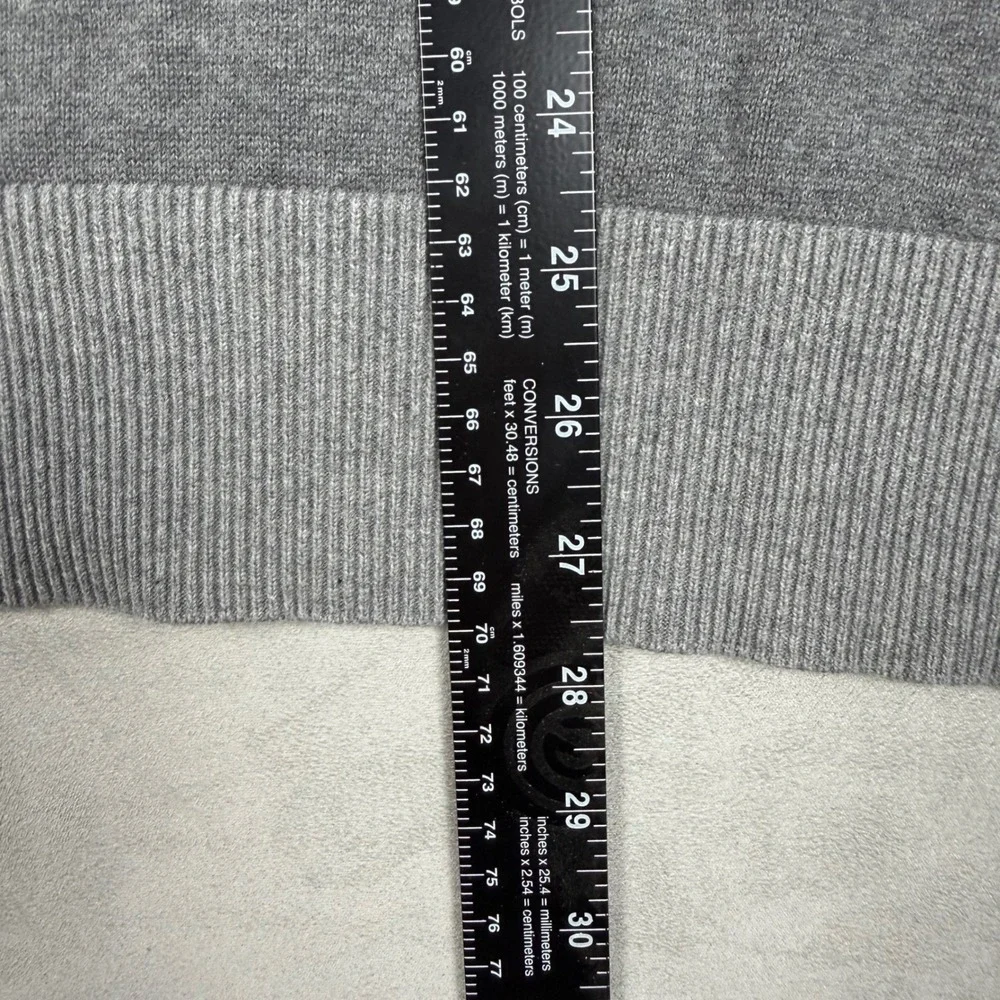 Y2K Mens Banana Republic Striped Quarter Zip Pullover Sweater Grey XL
